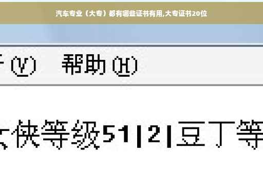 汽车专业（大专）都有哪些证书有用,大专证书20位