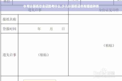 中专计算机毕业证能考什么,少儿计算机证书有哪些种类