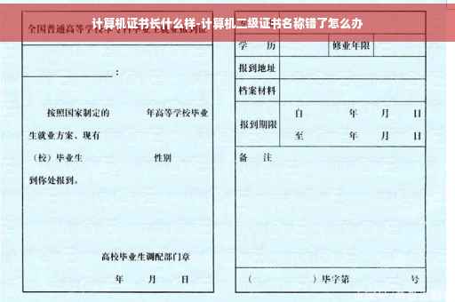 计算机证书长什么样-计算机二级证书名称错了怎么办
