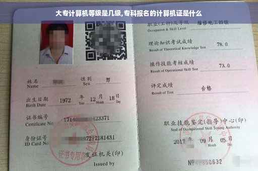 大专计算机等级是几级,专科报名的计算机证是什么
