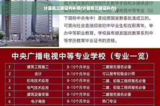 计算机三级证书补领(计算机三级证补办)