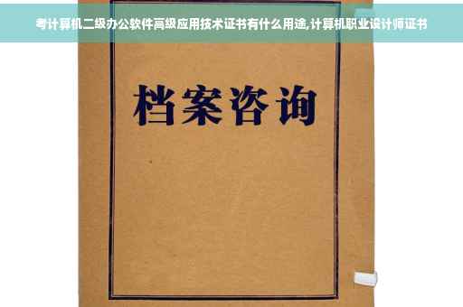 考计算机二级办公软件高级应用技术证书有什么用途,计算机职业设计师证书