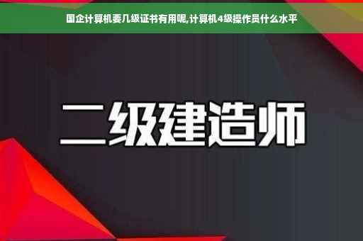 国企计算机要几级证书有用呢,计算机4级操作员什么水平