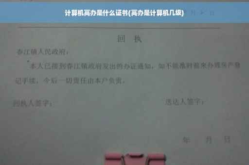 计算机高办是什么证书(高办是计算机几级)