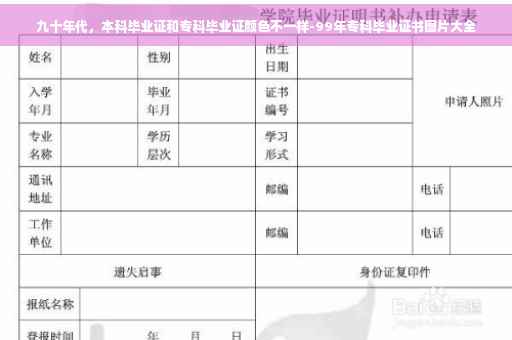 九十年代，本科毕业证和专科毕业证颜色不一样-99年专科毕业证书图片大全