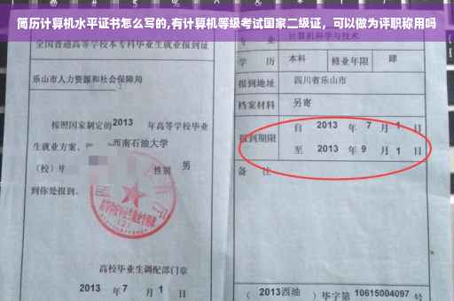 简历计算机水平证书怎么写的,有计算机等级考试国家二级证，可以做为评职称用吗