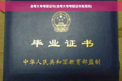 自考大专考研证书(自考大专考研证书有用吗)