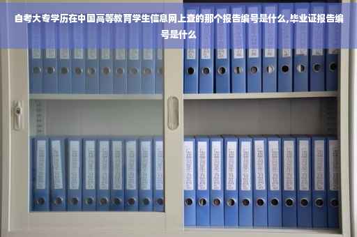 自考大专学历在中国高等教育学生信息网上查的那个报告编号是什么,毕业证报告编号是什么