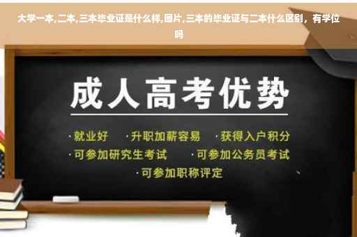 大学一本,二本,三本毕业证是什么样,图片,三本的毕业证与二本什么区别，有学位吗
