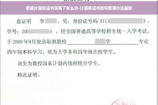 职称计算机证书没有了怎么办-计算机证书如何管理办法最新