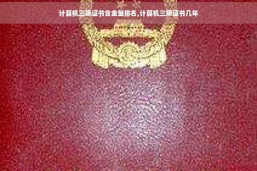计算机三级证书含金量排名,计算机三级证书几年