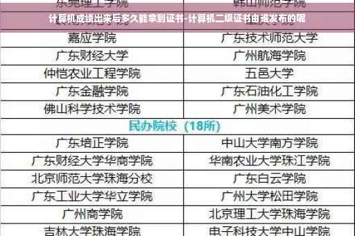 计算机成绩出来后多久能拿到证书-计算机二级证书由谁发布的呢