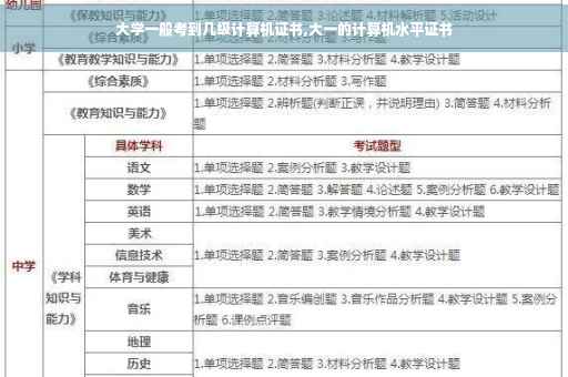 大学一般考到几级计算机证书,大一的计算机水平证书