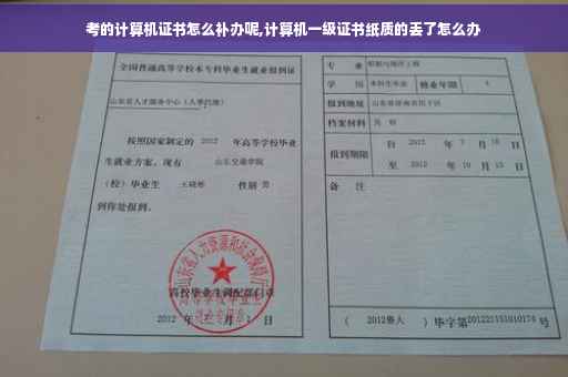 考的计算机证书怎么补办呢,计算机一级证书纸质的丢了怎么办
