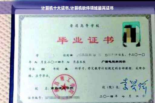 计算机十大证书,计算机软件领域最高证书