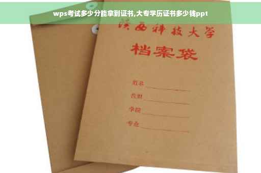 wps考试多少分能拿到证书,大专学历证书多少钱ppt