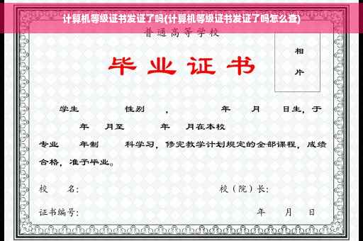 计算机等级证书发证了吗(计算机等级证书发证了吗怎么查)