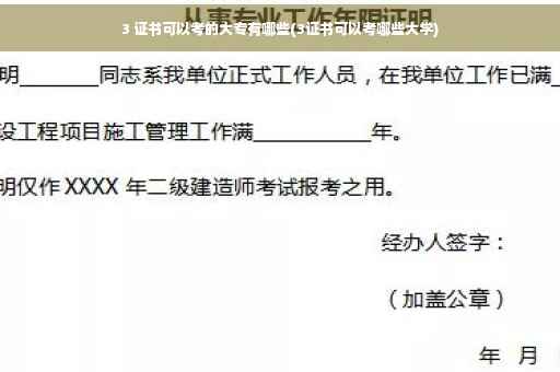 3 证书可以考的大专有哪些(3证书可以考哪些大学)
