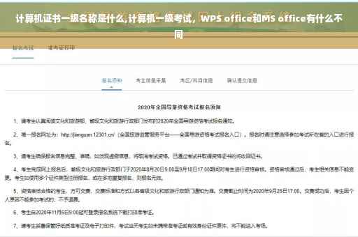 计算机证书一级名称是什么,计算机一级考试，WPS office和MS office有什么不同