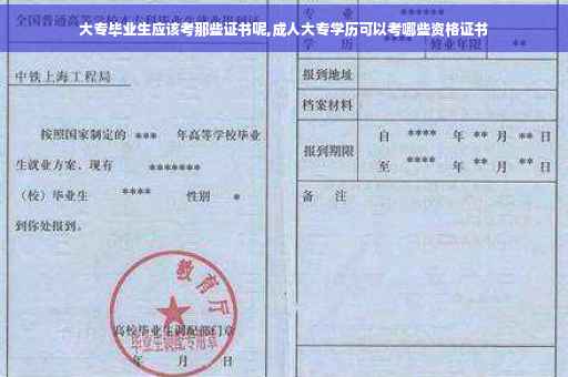 大专毕业生应该考那些证书呢,成人大专学历可以考哪些资格证书