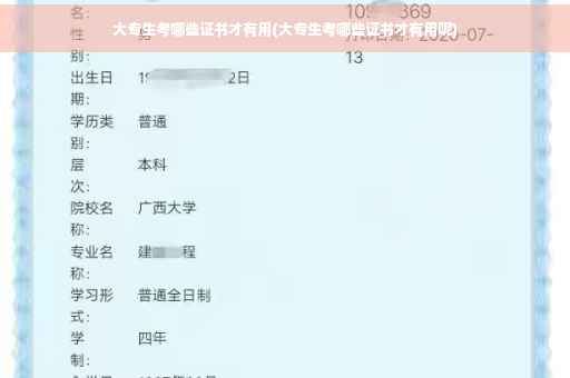 大专生考哪些证书才有用(大专生考哪些证书才有用呢)
