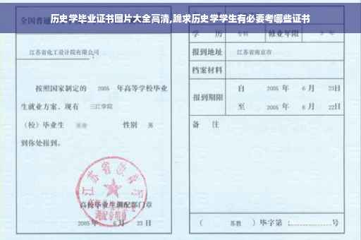 历史学毕业证书图片大全高清,跪求历史学学生有必要考哪些证书