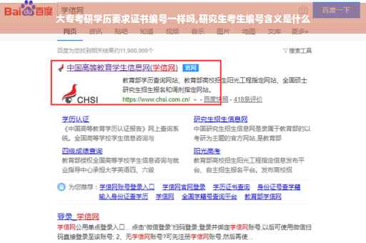 大专考研学历要求证书编号一样吗,研究生考生编号含义是什么