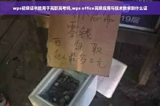 wps初级证书能用于高职高考吗,wps office高级应用与技术能拿到什么证