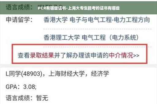 PCR有哪些证书-上海大专生能考的证书有哪些