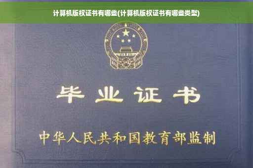 计算机版权证书有哪些(计算机版权证书有哪些类型)