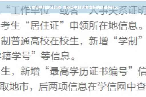 大专证书到底分几种-专业证书和大专文凭的区别是什么