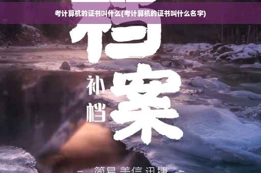 考计算机的证书叫什么(考计算机的证书叫什么名字)