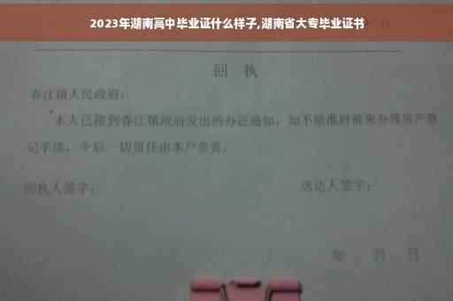 2023年湖南高中毕业证什么样子,湖南省大专毕业证书