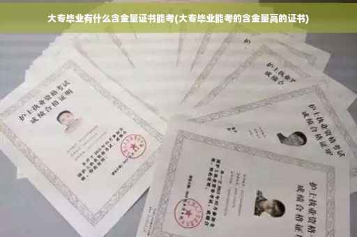 大专毕业有什么含金量证书能考(大专毕业能考的含金量高的证书)