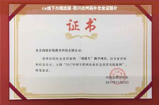 ca线下办理流程-四川达州高中毕业证图片