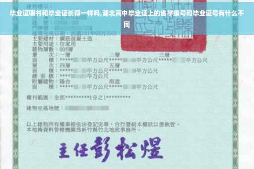 毕业证明书和毕业证长得一样吗,湖北高中毕业证上的省学编号和毕业证号有什么不同