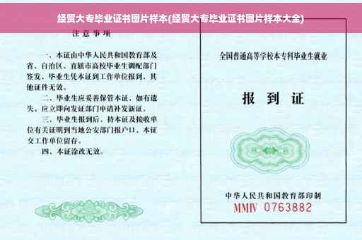 经贸大专毕业证书图片样本(经贸大专毕业证书图片样本大全)