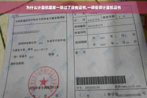为什么计算机国家一级过了没有证书,一级省级计算机证书