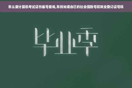 怎么查计算机考试证书编号查询,怎样知道自已的社会保险号和就业登记证号码