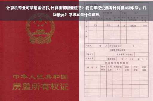 计算机专业可拿哪些证书,计算机有哪些证书?我们学校说要考计算机4级中级。几级最高?中级又是什么意思 计算机专业可拿哪些证书,计算机有哪些证书?我们学校说要考计算机4级中级。几级最高?中级又是什么意思