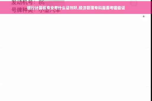 银行计算机专业考什么证书好,经济管理专科需要考哪些证