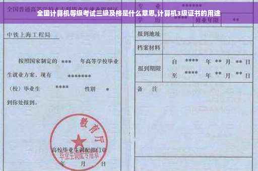 全国计算机等级考试三级及格是什么意思,计算机3级证书的用途