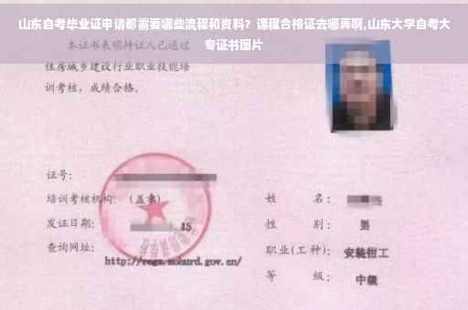 山东自考毕业证申请都需要哪些流程和资料？课程合格证去哪弄啊,山东大学自考大专证书图片