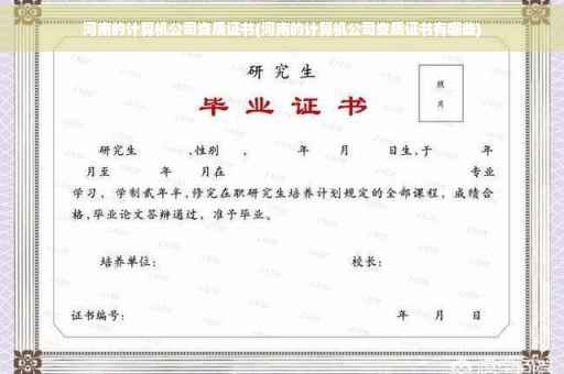 河南的计算机公司资质证书(河南的计算机公司资质证书有哪些)