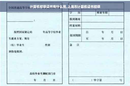 计算机初级证书有什么用,上海市计算机证书初级