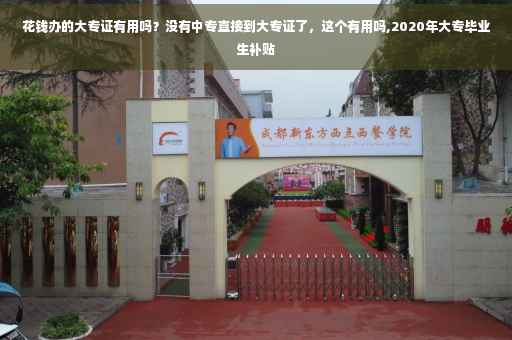 花钱办的大专证有用吗？没有中专直接到大专证了，这个有用吗,2020年大专毕业生补贴