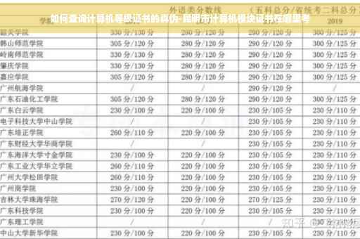 如何查询计算机等级证书的真伪-昆明市计算机模块证书在哪里考