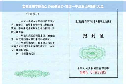 吉林城市学院是公办还是民办-宽城一中毕业证书图片大全