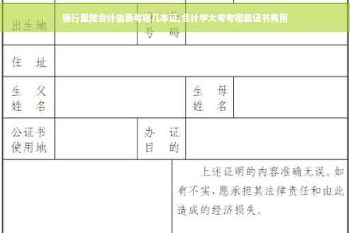 银行里做会计需要考哪几本证,会计学大专考哪些证书有用