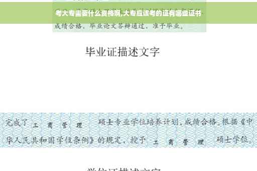 考大专需要什么资格啊,大专应该考的证有哪些证书